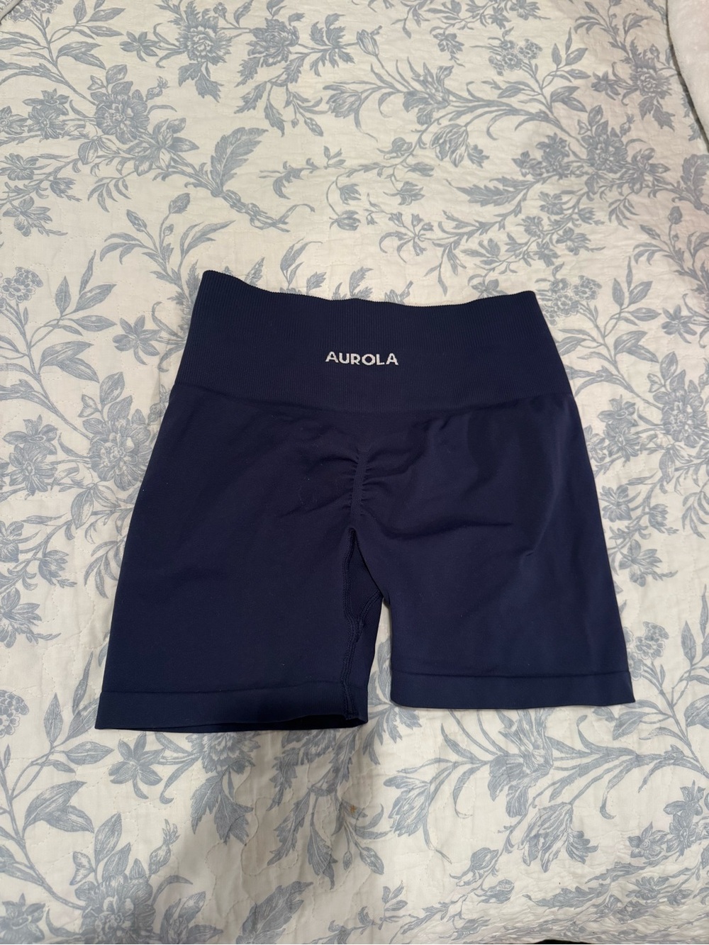 Aurola Navy High-Waist Bike Shorts